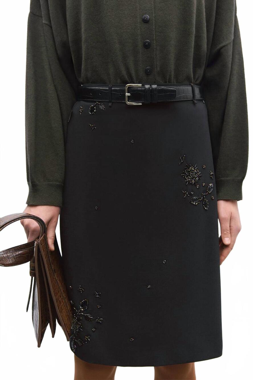 NEW CORDERA embellished tailoring skirt in black